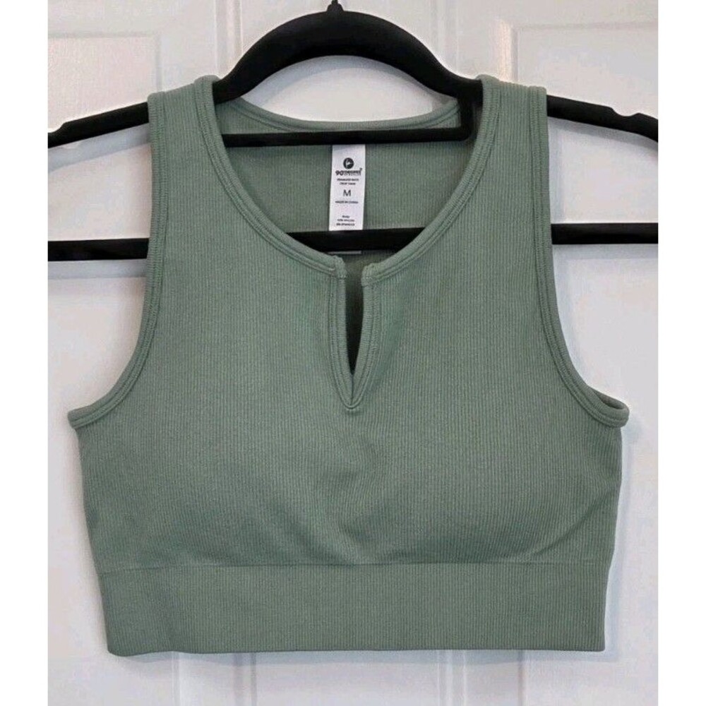 90 Degree by Reflex - Green ribbed knit sports bra - Size M